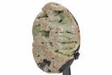 Sparkling Green Druzy Quartz Formation on Metal Stand #357207-3